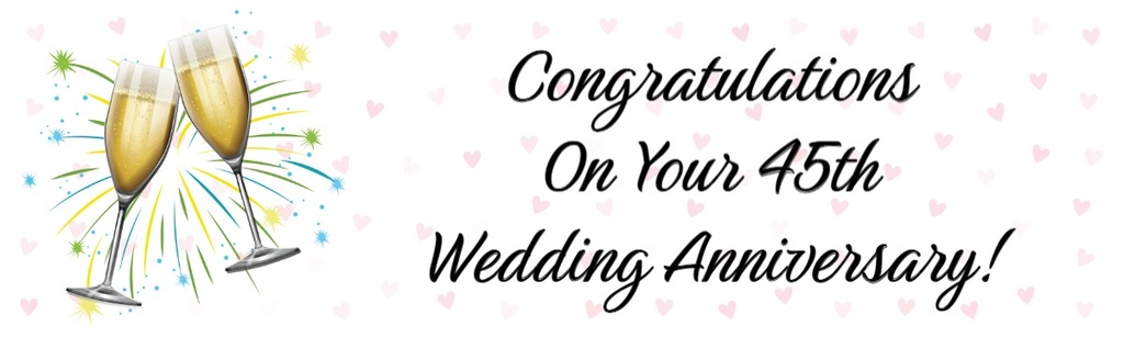 45th Wedding Anniversary Banner - Champagne Design