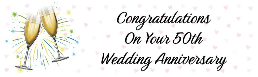 50th Wedding Anniversary Banner - Champagne Design