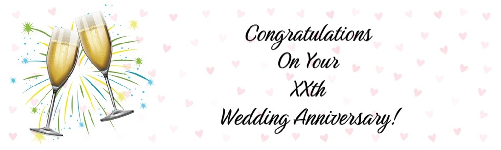 55th Wedding Anniversary Banner - Champagne Design