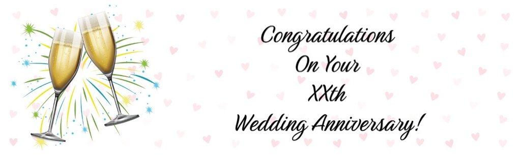 75th Wedding Anniversary Banner - Champagne Design