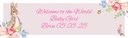Baby Girl Banner - Pink Rabbit Floral Welcome