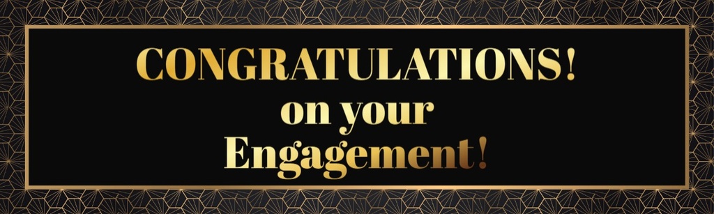 Engagement Party Banner - Black & Gold Art Deco