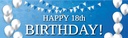 Happy 18th Birthday Banner - Blue & White