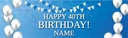 Happy 40th Birthday Banner - Blue & White