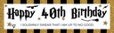 Happy 40th Birthday Banner - Wizard Witch Design