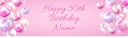 Happy 50th Birthday Banner - Pink Balloons