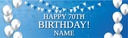 Happy 70th Birthday Banner - Blue & White