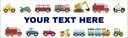 Happy Birthday Banner - Diggers Trucks & Trains Kids