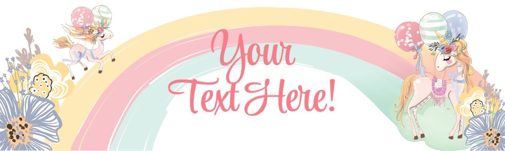 Happy Birthday Banner - Floral Rainbow Unicorn Party