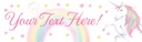 Happy Birthday Banner - Hearts & Stars Rainbow Unicorn