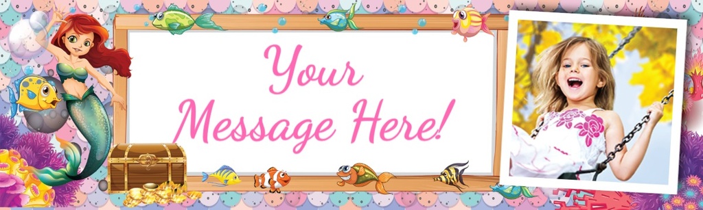 Happy Birthday Banner - Little Mermaid Fish, Kids