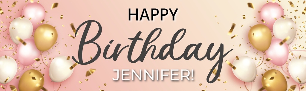 Happy Birthday Banner - Pink White & Gold Party Balloons