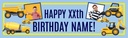 Personalised Party Banner - Diggers & Trucks Kids - 2 Photo Upload & Custom Text