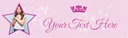 Personalised Party Banner - Pink Princess Crown - Custom Text & 1 Photo Upload