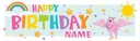 Personalised Happy Birthday Banner - Sunshine Rainbow Unicorn - Custom Name