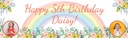 Personalised Happy Birthday Banner - Floral Rainbow - 2 Photo Upload