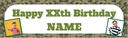 Personalised Happy Birthday Banner - Army Camo - Custom Name & Age 2 Photo Upload