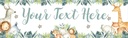 Personalised Party Banner - Safari Animal Friends Childrens - Custom Text