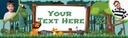 Personalised Party Banner - Safari Jungle Theme - Custom Text & 2 Photo Upload