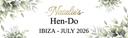 Personalised Hen Do Banner - Green Floral - Custom Name