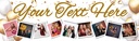 Personalised Happy Birthday Banner - Gold Balloons - 9 Photo Upload