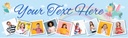 Personalised Happy Birthday Banner - Blue Unicorn & Fairies - 9 Photo Upload