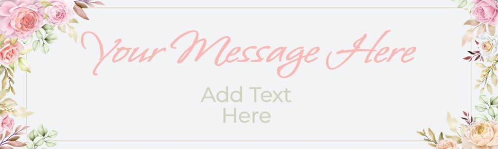 Personalised Party Banner - Pink Floral - Custom Name & Text