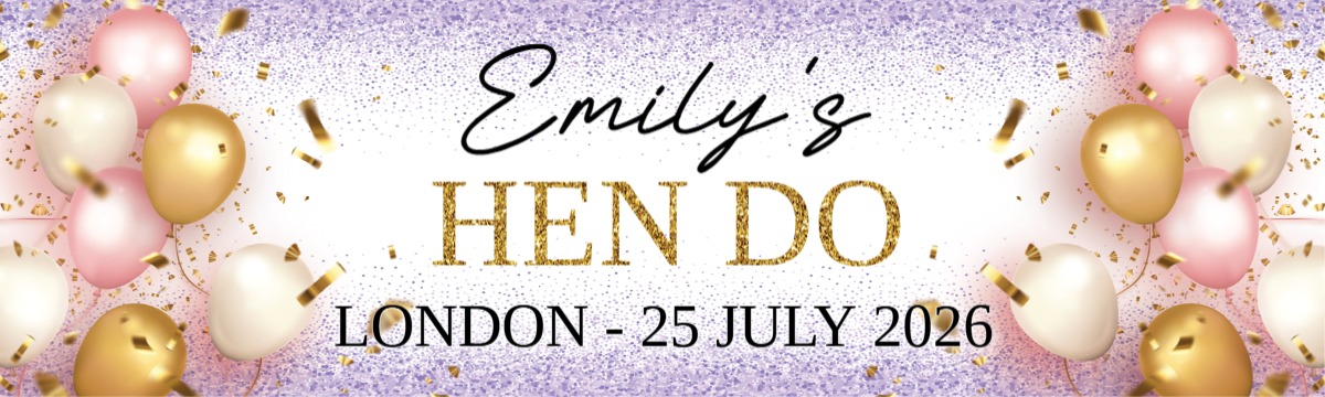 Hen Do Banner - Welcome To The Hen Party Purple