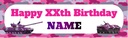 Personalised Party Banner - Purple Army Tanks - Custom Name