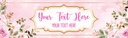 Personalised Wedding Banner - Pink Floral Just Married - Custom Text