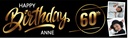 Personalised Happy 60th Birthday Banner - Black & Gold - 2 Photo Upload