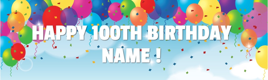 Happy 100th Birthday Banner - Party Balloons