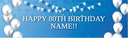 Happy 80th Birthday Banner - Blue & White