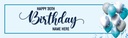 Happy 30th Birthday Banner - Blue White Balloons