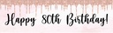 Happy 80th Birthday Banner - Pink Glitter