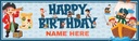 Personalised Happy Birthday Banner - Pirate Ship Kids - Custom Name