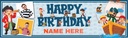 Personalised Happy Birthday Banner - Pirate Ship Kids - Custom Name & 2 Photo Upload