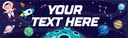 Personalised Happy Birthday Banner - Astronaut & Planets Space - Custom Text