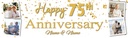 Personalised 75th Wedding Anniversary Banner - Celebration Design - Custom Text & 4 Photo Upload