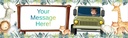 Personalised Happy 2nd Birthday Banner - Jeep Safari Animals - 1 Photo Upload