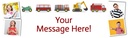 Personalised Happy Birthday Banner - Trucks Twins - Custom Name & 4 Photo Upload