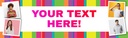 Personalised Welcome Home Banner - Rainbow Stripy - 4 Photo Upload