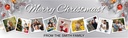 Personalised Merry Christmas Banner - Silver & Red Xmas Baubles - Custom Text & 9 Photo Upload
