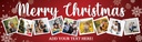 Personalised Merry Christmas Banner - Festive Snowflakes Red - 9 Photo Upload
