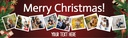Personalised Merry Christmas Banner - Christmas Stocking Red & Green - Custom Text & 9 Photo Upload