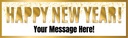 Personalised Happy New Year Banner - Gold Border - Custom Text