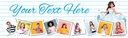 Personalised Happy Birthday Banner - Blue Princess - Custom Text & 9 Photo Upload