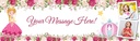 Personalised Birthday Banner - Cinderella Pink Pumpkin Carriage - 2 Photo Upload