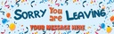 Personalised Good Luck Banner - Sorry You Are Leaving Blue - Custom Text