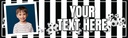 Personalised Birthday Banner - Football Black & White Stripes - Custom Text & 1 Photo Upload